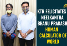 human calculator neelkanth, Human Calculator Of World, KTR, KTR felicitates human calculator Neelakanta Bhanu Prakash, KTR Felicitates Neelkantha Bhanu Prakash, Minister KTR Felicitates Human Calculator Neelakanta, Neelkantha Bhanu Prakash Human Calculator Of World
