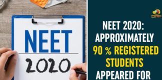 Approximately 90 % Registered Students Appeared For Medical Entrance, JEE And NEET Examination Issue, National Entrance cum Eligibility Test, NEET, NEET 2020, NEET 2020 exam, NEET 2020 Exam Date, NEET Entrance Exams, NEET Entrance Exams 2020, NEET Entrance Exams 2020 Amid COVID-19, NEET examination