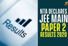 JEE, JEE Main 2020 Paper 2, JEE Main Paper 2 Result 2020 declared, JEE Main Paper 2 Results, JEE Main Paper 2 Results 2020, JEE Results, JEE Results 2020, Joint Entrance Examination, NTA Declares JEE Main Paper 2 Results 2020