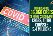 India Reports 86,960 Cases Of Novel Coronavirus Cases, Total Crosses 5.4 Millions