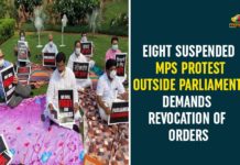 8 suspended MPs gear up for all-night protest, 8 Suspended Rajya Sabha MPs Refuse To Leave, Eight Suspended MPs Protest Outside Parliament, Farm Bills Row, farmer bill, farmer bill 2020, MPs Protest On farmer bill 2020, Overnight Parliament Protest, Suspended MPs Demands Revocation Of Orders