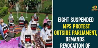 8 suspended MPs gear up for all-night protest, 8 Suspended Rajya Sabha MPs Refuse To Leave, Eight Suspended MPs Protest Outside Parliament, Farm Bills Row, farmer bill, farmer bill 2020, MPs Protest On farmer bill 2020, Overnight Parliament Protest, Suspended MPs Demands Revocation Of Orders
