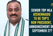AP NEWS, AP Political Updates, Atchennaidu To Be TDP New President, chandrababu naidu, President of the TDP, Senior TDP MLA Atchennaidu, TDP, TDP MLA Atchennaidu, TDP National President Chandrababu Naidu, TDP News, TDP’s New President