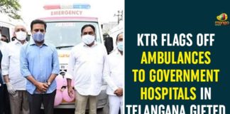 Ambulance Vehicles under Gift a Smile, Covid Response Ambulances, gift a smile ambulance, Gift A Smile campaign, Gift A Smile campaign by KTR, gift a smile ktr, KTR Gift A Smile Program, KTR gifts ambulances under gift a smile, KTR on Gift A Smile Program, Minister KTR Launches Covid Response Ambulances, Pragathi Bhavan