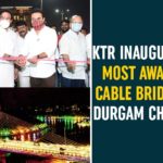 Cable Stayed Bridge Across Durgam Cheruvu and Elevated Corridor, Durgam Cheruvu Bridge, durgam cheruvu bridge inauguration, Durgam Cheruvu Bridge News, Durgam Cheruvu Cable Bridge, durgam cheruvu cable bridge inauguration, Durgam Cheruvu Cable Bridge News, Minister KTR Inaugurated Cable Stayed Bridge Across Durgam Cheruvu, Stay Bridge on Durgam Cheruvu
