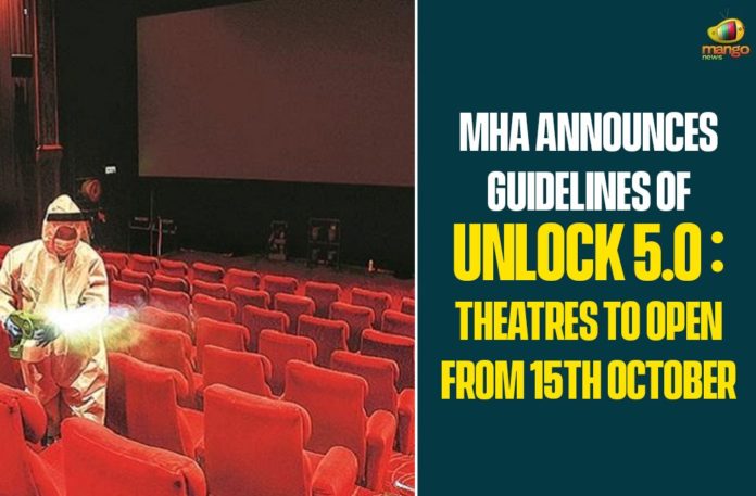 Cinema halls, Coronavirus Unlock 5, MHA issues Unlock 5.0 guidelines, MHA Unlock 5 Guidelines, Multiplexes to Reopen from 15th October, Unlock 5, Unlock 5 Cinema halls guidelines, Unlock 5 India, Unlock 5 School Reopening Guidelines, Unlock 5 travel guidelines, Unlock 5.0, Unlock 5.0 Explained, Unlock 5.0 Guidelines, Unlock 5.0 Guidelines & Rules