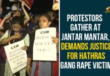 Demands Justice For Hathras Gang Rape Victim, Hathras Gang Rape, Hathras Gang Rape Victim, Hathras gangrape case, Hathras Gangrape Case Updates, Hathras Rape Victim Dies, Justice For Hathras Gang Rape Victim, National News, national political news, Protestors Gather At Jantar Mantar, UP Government