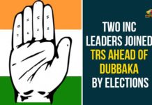 Two INC Leaders Joined TRS Ahead Of Dubbaka By Elections