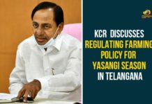 CM KCR, CM KCR has Finalized Yasangi Crop Policy, CM KCR spells out regulated farming pattern, CM KCR spells out regulated farming pattern for Yasangi, KCR to review Regulated cropping system, State targets paddy cultivation on 50 lakh acres, Telangana Yasangi Crop Policy, Yasangi Crop Policy