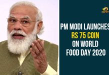 On FAO 75th anniversary, PM Modi, PM Modi releases commemorative coin, PM Modi Releases Commemorative Coin of Rs 75, PM Modi Releases Commemorative Coin of Rs 75 Denomination, PM Modi releases Rs 75 coin, PM Narendra Modi releases Rs 75 coin, PM releases commemorative coin of 75, Rs 75 coin