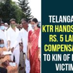 5 Lakh Cheques to Families of Deceased Due to Rains, Families Deceased Due to Rains, Heavy Rains In Hyderabad, Hyderabad Rains, Hyderabad Rains news, KTR Hand over Rs 5 Lakh Cheques to Families of Deceased Due to Rains, Minister KTR, Telangana rains, telangana rains news, telangana rains updates