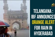 Heavy rains in Hyderabad, Hyderabad Rains, Hyderabad Rains news, IBF Announces Orange Alert For Rain In Hyderabad, IBF Announces Orange Alert In Hyderabad, Rains In Hyderabad, Telangana, Telangana Rains, telangana rains news, telangana rains updates