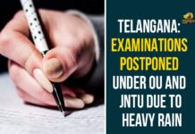 Exams Postponed Due To Rains, Hyderabad Rains news, Hyderabad Rains Updates, Hyderabad rains.Osmania University postpones exams, Osmania University and JNTU postpone exams, Osmania University Exam Postponed Due to Heavy Rains, Osmania University exams postponed again due to rains, Osmania University Exams Postponed Due, Several Examinations Postponed Under OU
