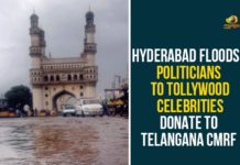 CM KCR, Heavy Rainfall In Hyderabad, Heavy Rains in Hyd, Heavy Rains In Hyderabad, Hyderabad Rains, Hyderabad Rains news, hyderabad weather, hyderabad weather report, Rains In Hyderabad, telangana, Telangana CM Relief, Telangana rains, telangana rains news, telangana rains updates, Tollywood Stars and Celebrities Donated to Telangana CM Relief Fund