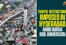 Durga Idol Immersion, Durga idol immersion in Telangana, Dussehra festival, Dussehra festival in telangana, Hyderabad, Hyderabad Durga Idol Immersion, Navratri celebration, Telangana, Telangana Durga Idol Immersion, Traffic Restrictions Imposed In Hyderabad