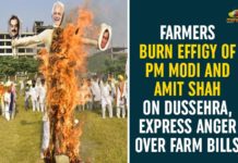dussehra, Essential Commodities Amendment Bill 2020, Farm Bills, Farm Bills 2020, Farm Bills Issue, Farm Bills Protest, Farm Services Bill 2020, Farmers Burn Effigy Of PM Modi, Farmers Burn Effigy Of PM Modi And Amit Shah, Farmers Burn Effigy Of PM Modi And Amit Shah On Dussehra, Farmers Express Anger Over Farm Bills, Prime Minister Narendra Modi, Produce Trade and Commerce Bill