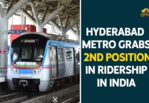 Hyderabad Metro, Hyderabad Metro Grabs 2nd Position In Ridership In India, Hyderabad Metro Rail, Hyderabad Metro Rail Latest News, Hyderabad Metro Rail Limited, Hyderabad Metro ridership picks up, L&T Hyderabad metro, Mango News, metro, Metro Grabs 2nd Position In Ridership In India