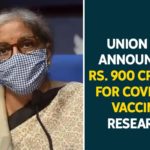 900 Crores For COVID-19 Vaccine Research, covid 19 vaccine, finance minister, Finance Minister Nirmala Sitharaman, FM announces Rs 900 crore grant for COVID-19, FM Nirmala Sitharaman, India announces Rs 900 crore, Mango News, Nirmala Sitharaman Press Conference, Sitharaman, Union FM, Union govt announces Rs 900 crore grant for COVID-19
