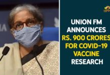 900 Crores For COVID-19 Vaccine Research, covid 19 vaccine, finance minister, Finance Minister Nirmala Sitharaman, FM announces Rs 900 crore grant for COVID-19, FM Nirmala Sitharaman, India announces Rs 900 crore, Mango News, Nirmala Sitharaman Press Conference, Sitharaman, Union FM, Union govt announces Rs 900 crore grant for COVID-19