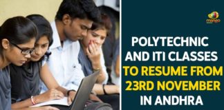 Andhra government, Andhra Government To Open Polytechnic Classes, andhra pradesh, Andhra Pradesh Government, AP NEWS, Mango News, Polytechnic And ITI Classes To Resume, Polytechnic And ITI Classes To Resume From 23rd November, Polytechnic And ITI Classes To Resume In Andhra Pradesh, Polytechnic Colleges To Open in AP, Polytechnics ITIs in Andhra to open
