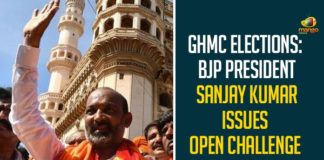 BJP President, BJP President Sanjay Kumar, BJP President Sanjay Kumar Issues Open Challenge KCR, GHMC Elections, GHMC Elections 2020, GHMC Elections Latest News, GHMC Elections News, GHMC Elections Updates, GHMC Nominations, Greater Hyderabad Municipal Corporation, Mango News, Sanjay Kumar Challenge KCR To Campaign In Old City