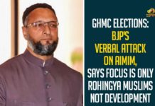 GHMC Elections: BJP’s Verbal Attack On AIMIM, Says Focus Is Only Rohingya Muslims Not Development