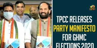 GHMC, GHMC Elections, GHMC Elections 2020, GHMC Elections Latest News, GHMC Elections News, GHMC Elections Updates, Greater Hyderabad Municipal Corporation, Mango News, Telangana Pradesh Congress Committee, TPCC Party Manifesto, TPCC Releases Party Manifesto, TPCC Releases Party Manifesto For GHMC Elections 2020
