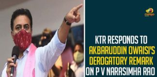 Akbaruddin Owaisi, GHMC, GHMC Elections, GHMC Elections 2020, GHMC Elections Latest News, GHMC Elections News, GHMC Elections Updates, Greater Hyderabad Municipal Corporation, KTR Condemned MLA Akbaruddin Owaisi Comments, Mango News, Minister KTR, MLA Akbaruddin Owaisi, MLA Akbaruddin Owaisi Comments, MLA Akbaruddin Owaisi Comments on PV Narasimha Rao and NTR