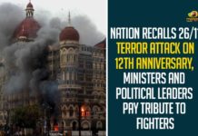 12th anniversary of Mumbai terror attacks, 2008 Mumbai Attacks, 26/11 attack, 26/11 attacks in Mumbai, 26/11 Mumbai attack, 26/11 Mumbai Attack Anniversary, 26/11 Mumbai Terror attacks, Mango News, Ministers And Political Leaders Pay Tribute To Fighters, Mumbai 26/11 attacks, mumbai terror attacks, Nation Recalls 26/11 Terror Attack, Nation Recalls 26/11 Terror Attack On 12th Anniversary