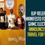 BJP Manifesto, BJP Manifesto For GHMC Elections, BJP Manifesto For GHMC Elections 2020, BJP Manifesto LIVE, BJP release GHMC election 2020 manifesto, BJP Releases Manifesto, BJP Releases Manifesto For GHMC Elections, GHMC, GHMC Elections, GHMC Elections 2020, GHMC Elections News, GHMC Elections Updates, Mango News