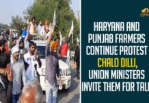 Haryana And Punjab Farmers Continue Chalo Dilli Protest, Union Ministers Invite Them For Talk Bharat Bandh Farmers protest live updates Delhi, Chalo Dilli Agitation, Delhi Chalo Agitation, Delhi Chalo LIVE UPDATES, Delhi Chalo protest, Dilli Chalo Movement, Farmers Call For Chalo Dilli Agitation, Farmers march, Farmers Protest Today Live Updates, Mango News, March To Delhi Against Three Farm Bills, Punjab And Haryana Farmers Call For Chalo Dilli Agitation, t Three Farm Bills