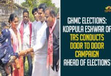 GHMC Elections: Koppula Eshwar Of TRS Conducts Door To Door Campaign Ahead Of Elections