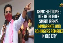 GHMC Elections : KTR Retaliates To Smriti Irani’s Immigrants And Rohingyas Remarks In Old City Arya Vysya Atmiya Abhinandana Sabha, Arya Vysya Sabha, arya vysya sangham, Atmiya Abhinandana Sabha, GHMC, GHMC Elections, GHMC Elections 2020, GHMC Elections Latest News, GHMC Elections News, GHMC Elections Updates, Greater Hyderabad Municipal Corporation, KTR Participated in Arya Vysya Atmiya Abhinandana Sabha, Mango News, Minister KTR