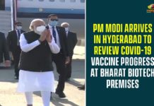 PM Modi Arrives In Hyderabad To Review COVID-19 Vaccine Progress At Bharat Biotech Premises