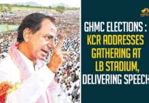 GHMC Elections : KCR Addresses Gathering At LB Stadium, Delivering Speech Campaigning For GHMC Elections, CM KCR Public Meeting, CM KCR Public Meeting At LB Stadium, CM KCR Public Meeting in LB Stadium, CM KCR Public Meeting LB Stadium, GHMC Elections, GHMC Elections 2020, GHMC Elections Campaigning, GHMC Elections News, GHMC Elections Updates, Greater Hyderabad Municipal Corporation, KCR Public Meeting, Mango News