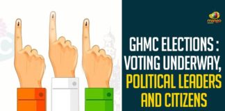 GHMC Elections : Voting Underway, Political Leaders And Citizens Cast Votes,GHMC Elections,GHMC Elections 2020,GHMC,GHMC Elections Voting Underway,Political Leaders And Citizens Cast Votes,Greater Hyderabad Municipal Corporation,GHMC Elections Voting,GHMC Elections Underway,GHMC Elections Latest News,GHMC Elections Updates,Mango News,GHMC Elections Live Updates
