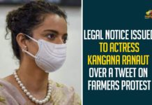 Legal Notice Issued To Actress Kangana Ranaut Over A Tweet On Farmers Protest,Kangana Ranaut,Actress Kangana Ranaut,Heroine Kangana Ranaut,Mango News,Legal Notice Issued,Legal Notice Issued To Actress Kangana Ranaut,Farmers Protest,Farmers,Tweet,DSGMC Sends Legal Notice To Kangana Ranaut For Tweet On Farm,Delhi Sikh Gurdwara Management Committee,DSGMC Sent A Legal Notice To Bollywood Actress Kangana Ranaut,Actress Kangana Ranaut Latest News,Kangana Ranaut Tweet,Legal Notice To Kangana Ranaut,Kangana Ranaut Gets Legal Notice