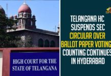 Telangana HC Suspends SEC Circular Over Ballot Paper Voting, Counting Continues In Hyderabad,High Court of Telangana,High Court,Telangana,Telangana State,Telangana High Court,SEC Circular,High Court of Telangana Issued A Stay on SEC Circular,Telangana High Court Stay on SEC Circular,Mango News,Telangana HC Suspends SEC Circular,High Court of Telangana Stay on SEC Circular,Telangana News,Telangana High Court Stay,Stay on SEC Circular,SEC,Telangana High Court suspends SEC Circular,Telangana HC suspends SEC Circular On Validating Ballot Papers,Hyderabad GHMC Polls