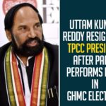 Uttam Kumar Reddy Resigns As TPCC President After Party Performs Poor In GHMC Elections,Telangana PCC Chief Uttam Kumar Resigns,TPCC President,PCC Chief,Uttam Kumar,Uttam Kumar Reddy Resigns,Uttam Kumar Reddy Latest News,Uttam Kumar Reddy,Mango News,Uttam Kumar Reddy Resigns As Chief Of Telangana Congress,Telangana Congress Chief Uttam Kumar Reddy Resigns,GHMC Elections Results,Telangana Congress Chief,Uttam Kumar Reddy,TPCC,Telangana Congress Committee,Congress Party,TPCC President,Uttam Kumar Resigns From TPCC President Post
