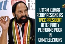Uttam Kumar Reddy Resigns As TPCC President After Party Performs Poor In GHMC Elections Uttam Kumar Reddy Resigns As TPCC President After Party Performs Poor In GHMC Elections,Telangana PCC Chief Uttam Kumar Resigns,TPCC President,PCC Chief,Uttam Kumar,Uttam Kumar Reddy Resigns,Uttam Kumar Reddy Latest News,Uttam Kumar Reddy,Mango News,Uttam Kumar Reddy Resigns As Chief Of Telangana Congress,Telangana Congress Chief Uttam Kumar Reddy Resigns,GHMC Elections Results,Telangana Congress Chief,Uttam Kumar Reddy,TPCC,Telangana Congress Committee,Congress Party,TPCC President,Uttam Kumar Resigns From TPCC President Post