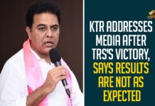 KTR Addresses Media After TRS’s Victory, Says Results Are Not As Expected KTR Addresses Media After TRS's Victory, Says Results Are Not As Expected,TRS Party Victory,KTR Addresses Media,CM KCR,TRS Working President KTR,GHMC Elections,GHMC Elections 2020 Results Latest News,GHMC,GHMC Elections 2020 Results Live News,GHMC Elections Results Latest Updates,GHMC Elections 2020 Results Latest Reports,KTR,TRS,TRS Party,TRS Working President,TRS Party Working President KTR,TRS Working President KTR Press Meet,KTR Press Meet Over GHMC Results,KTR Press Meet Mayor Result,TRS vs BJP,TRS Working President KTR Response Over GHMC Results,TRS Working President KTR Addresses Media