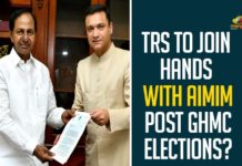 TRS To Join Hands With AIMIM Post GHMC Elections,TRS,TRS Party,CM KCR,KCR,AIMIM,AIMIM Party,GHMC Elections,GHMC Elections 2020,GHMC Elections Latest Updates,2020 GHMC Elections,TRS To Join Hands With AIMIM,TRS To Join Hands With AIMIM Party,TRS Party To Join Hands With AIMIM Post GHMC Elections,Mango News,Telangana Rashtra Samithi,GHMC Polls,GHMC,Ghmc Election News,TRS Join Hands With MIM To Bag Mayor Post,TRS May Need Support Of Others To Win GHMC Mayoral Election,GHMC Mayoral Election,TRS Join Hands With MIM Post GHMC Elections