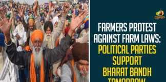 Farmers Protest Against Farm Laws: Political Parties Support Bharat Bandh Tomorrow, Sign Joint Statement,Farmers Protest,Farmers Protest Against Farm Laws,Political Parties Support Bharat Bandh Tomorrow,Bharat Bandh,Bharat Bandh Tomorrow,Farmers Protest Latest News,Farmers Protest News,Kisan Protest News,Kisan Protest Latest News,Mango News,Farmers Protest Live Updates,Bharat Bandh Tomorrow,Farmers Protest And Bharat Bandh On December 8,Farmers Protest In Delhi Live News Updates,Farmers Of Haryana And Punjab Called For The Nationwide Strike Against The Three Farm Bills,Farm Laws