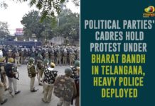 Political Parties' Cadres Hold Protest Under Bharat Bandh In Telangana, Heavy Police Deployed,Bharat Bandh Live,Bharat Bandh Live Updates,Bharat Bandh,Mango News,Bharat Bandh Update,Bharat Bandh Latest Updates,Bharat Bandh Today,Bharat Bandh Today Live,Bharat Bandh Today Live Updates,Bharat Bandh Latest Update And Live Updates On Farmers,Farmers,Farmers Protest,Farmers Protest Live Updates,Farmers Protest Updates,Farmers Protest Latest Updates,Farmers Protest Highlights,Bharat Bandh,Bharat Bandh In Telangana,Political Parties Parties' Cadres Hold Protest Under Bharat Bandh,Telangana Rashtra Samithi,Indian National Congress,Bharatiya Janata Party,Bharat Bandh Updates,TRS Party
