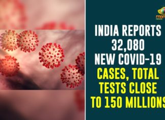 India Reports 32,080 New COVID-19 Cases, Total Tests Close To 150 Millions India Reports 32080 New COVID-19 Cases,Total Tests Close To 150 Millions,India COVID-19 32080 New Cases,Coronavirus Cases In India,Coronavirus In India, Coronavirus India Live Updates, Coronavirus Live Updates, Coronavirus Positive Cases List, COVID 19 Deaths, COVID-19, COVID-19 Cases in India, COVID-19 Daily Bulletin, Covid-19 In India, Covid-19 Latest Updates, COVID-19 New Live Updates, Covid-19 Positive Cases, India Coronavirus, India COVID 19, India Covid-19 Deaths Report, India Covid-19 Latest Reports, India COVID-19 Reports,India Covid-19 Updates,India New COVID 19 Cases,Mango News,India Reports 32080 New Cases