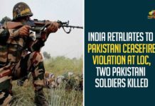 India Retaliates to Pakistani Ceasefire Violation At LoC, Two Pakistani Soldiers Killed,2 Pakistani Soldiers Killed As Indian Army Retaliates To Ceasefire Violation In Naushera Sector,2 Pak Soldiers Killed As Army Retaliates To Ceasefire Violation In Jammu And Kashmir,2 Pakistani Soldiers Killed Along LoC Opposite Naushera Sector,Two Pak Soldiers Killed As Army Retaliates To Ceasefire Violation In Jammu,Mango News,Two Pakistani Soldiers,Two Pakistani Soldiers Killed By The Indian Army,Pak Soldiers,Pakistan Army Violated Ceasefire On Tuesday,India,Indian Army,India Retaliates to Pakistani Ceasefire Violation