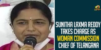 EX-minister Sunitha Laxma Reddy, Ex-Minister V Sunitha Laxma Reddy Appointed As Telangana Women’s Commission Chairperson, Mango News Telugu, Sunitha Laxma Reddy, Sunitha Laxma Reddy Latest News, Sunitha Laxma Reddy Took Charge as Telangana Women’s Commission Chairman, Telangana Women Commission Chairman, Telangana Women Commission Chairman Sunitha Laxma Reddy, Women Commission Chairman Of Telangana