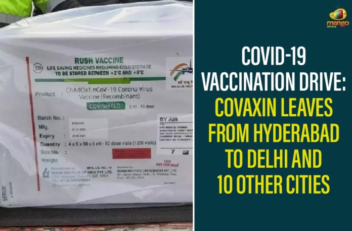 Coronavirus vaccine drive, Coronavirus Vaccine Drive In India, COVAXIN, COVAXIN Leaves From Hyderabad To Delhi, covid 19 vaccine, Covid-19 Vaccination Drive, COVID-19 Vaccine Drive, COVID-19 Vaccine Drive In Telangana, etala rajender, Health Minister Etala Rajender, Mango News, Telangana COVID-19 Vaccine Drive, Telangana Government Urges Special Doctor Teams, Telangana Health Minister