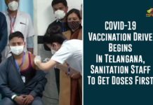 COVID-19 Vaccination Drive Begins In Telangana, Sanitation Staff To Get Doses First Corona Vaccination Drive, coronavirus vaccine distribution, COVID 19 Vaccine, Covid-19 Vaccination Distribution, Covid-19 Vaccination Drive, Covid-19 Vaccine Distribution, Covid-19 Vaccine Distribution News, Covid-19 Vaccine Distribution updates, Distribution For Covid-19 Vaccine, Mango News, telangana government, Telangana Government All Set To Begin COVID-19 Vaccination Drive, Vaccine Distribution