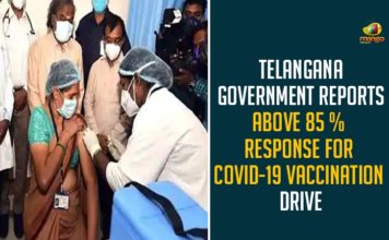 Telangana Government Reports Above 85 % Response For COVID-19 Vaccination Drive Corona Vaccination Drive, Corona Vaccination In Telangana, Corona Vaccination Programme, coronavirus vaccine distribution, COVID 19 Vaccine, Covid-19 Vaccination Distribution, Covid-19 Vaccination Drive, Covid-19 Vaccine Distribution, Covid-19 Vaccine Distribution News, Covid-19 Vaccine Distribution updates, Distribution For Covid-19 Vaccine, Mango News, telangana government, Vaccine Distribution